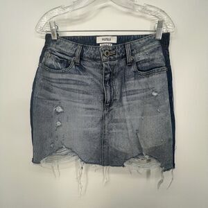 Pistola Womens Denim Jean Mini Skirt Sz 29 Distressed Lightwash Grunge Festival